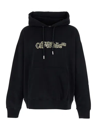Off-white Black Skate Cloudy Arrow Hoodie In Animal Print