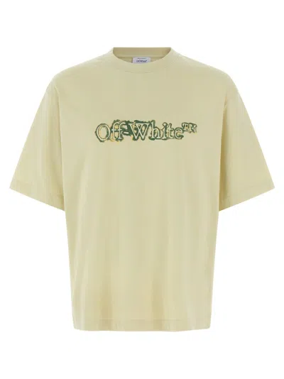 Off-white Cloudy Arrow Skate Crewneck T-shirt In Yellow