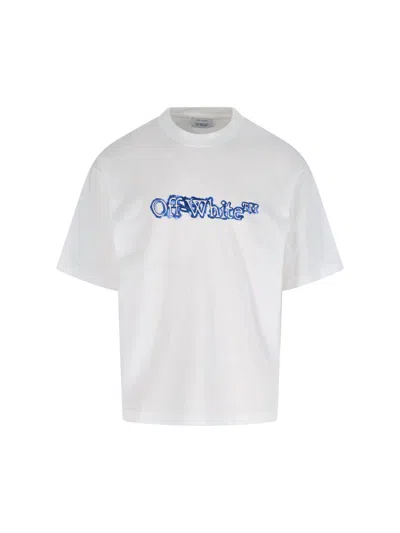 Off-white Cloudy Arrow Skate Cotton T-shirt In White