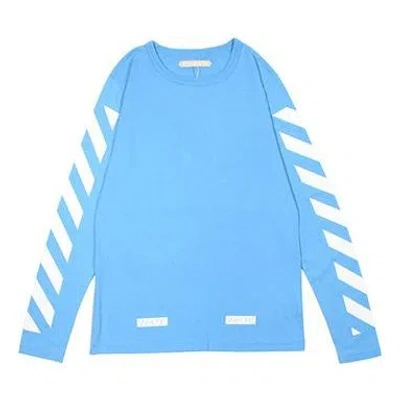 Off-white C/o 13 Alphabet Stripe Long Sleeves Unisex Blue O 13t