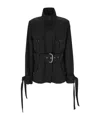 Off-white Belted Cotton-twill Jacket In Black