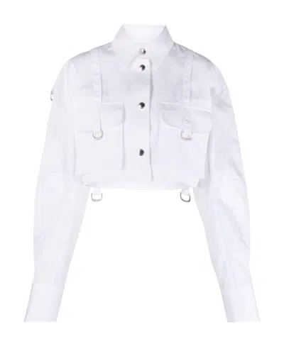 OFF-WHITE OFF-WHITE CO CARGO LONG-SLEEVED CROPPED SHIRT