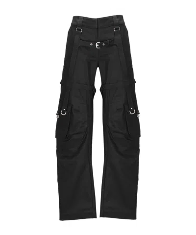 OFF-WHITE OFF-WHITE BUCKLE DETAILED STRAIGHT LEG TROUSERS