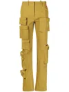Off-white High Waisted Multipocket Cargo Pants In Yellow