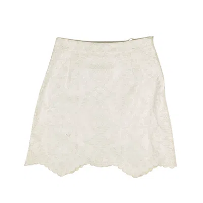 Off-white C/o Virgil Abloh Embroidered Leather Skirt - White In Neutral