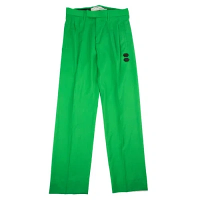 Pre-owned Off-white C/o Virgil Abloh Green Straight-leg Tailored Pants Size 48 $895