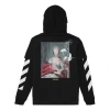 Off-white C/o Virgil Abloh Men's Black Diag Mariana Hooded Tee In Multi