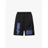 Off-white Mens Black True Blue Basket Brand-patch Regular-fit Woven Shorts In Black True Blue