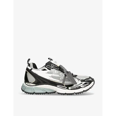 Off-white Ow Be Right Back Grey Low Top Sneakers With Zip-tie Detail In Mesh And Leather Man In White