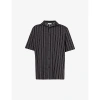 OFF-WHITE OFF-WHITE C/O VIRGIL ABLOH MEN'S BLACK IVORY ARROW GRAPHIC-PRINT RELAXED-FIT COTTON-BLEND SHIRT