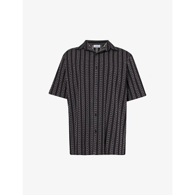 OFF-WHITE ARROW GRAPHIC-PRINT RELAXED-FIT COTTON-BLEND SHIRT