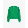 Off-white Arrow Bandana-embroidered Cotton Sweatshirt In College Green
