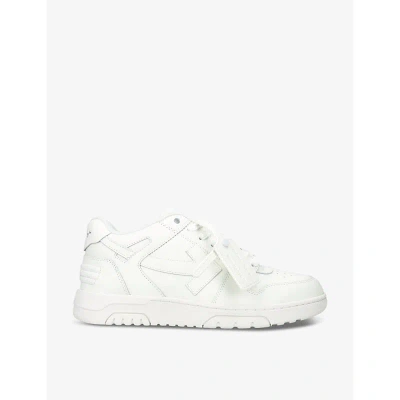 Off-white Out Of Office Logo-embroidered Leather Low-top Trainers In White