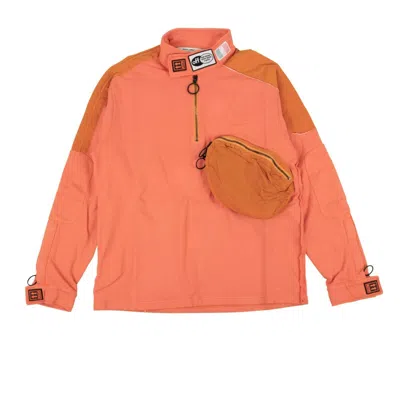 Off White C/o Virgil Abloh Off-white C/o Virgil Abloh Parachute Half Zip Sweatshirt - Coral In Orange