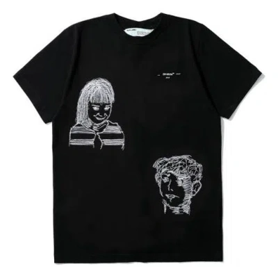 Off-white C/o Virgil Abloh Small Character Pattern Printing Short Sleeve Ordinary Version Black