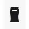 Off-white Layered Sleeveless Top With In Black White