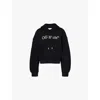 Off-white Logo-print Oversized Cotton-blend Jersey Hoody In Black