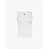 Off-white Off White White Viscose Tank Top In White Black