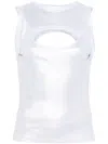 Off-white Layered Cut-out Tank Top In Silver