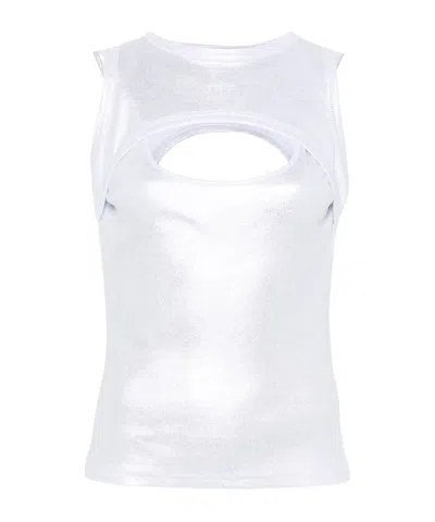 OFF-WHITE OFF-WHITE COATED CUT-OUT RIBBED TANK TOP