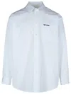 Off-white Logo Embroidered Long-sleeved Shirt In White