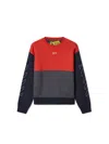 Off-white Color Block Arrow Stitched Crewneck In Green