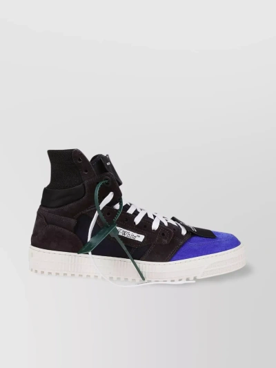 Off-white Color-block High-top Sneakers In Suede/canvas In Black