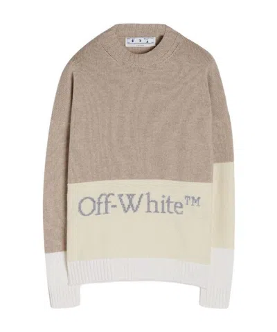 Off-white Colour-block Knitted Jumper In Nude
