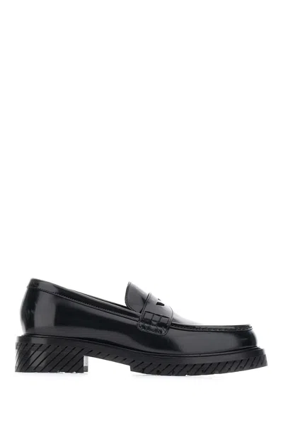 Off-white Combat Leather Loafers In Black