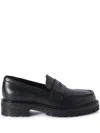 Off-white Military Logo-debossed Leather Loafers In Black