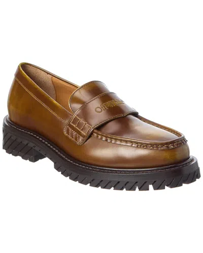 Off-white ™ Combat Shade Leather Loafer In Green