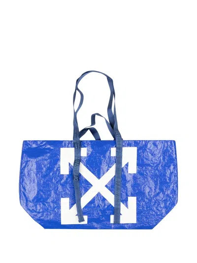 Off-white Commerical Arrows-print Tote Bag In Blue