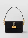Off-white Compact Leather Shoulder Bag In Black