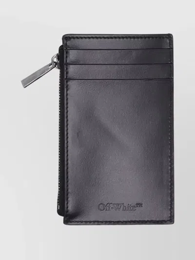 Off-white Compact Zipped Wallet And Cardholder In Black