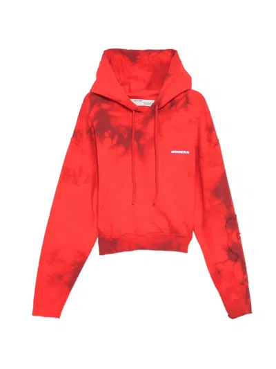 Off-white Contour Tie-dye Hoodie In Red