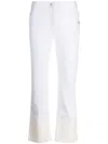 Off-white Contrast Hem Mid-rise Denim Jeans