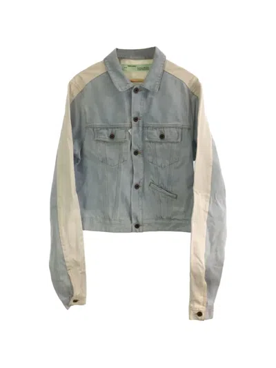 Off-white Contrast-panels Jacket In Blue