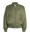 Off-white Padded Nylon Bomber Jacket In Green