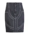 Off-white Curved Hem Denim Skirt In Black