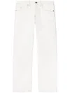 Off-white White Contrast-stitching Straight-leg Jeans In White