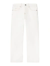 OFF-WHITE CONTRAST-STITCHING STRAIGHT-LEG JEANS