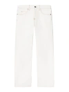 Off-white White Contrast-stitching Straight-leg Jeans In White
