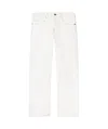 Off-white White Contrast-stitching Straight-leg Jeans In White