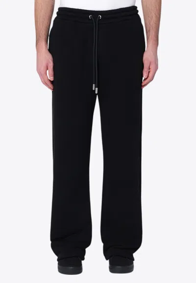 Off-white Contrasting Logo Track Pants In Black