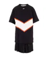 Off-white Contrasting Panels T-shirt Dress In Black