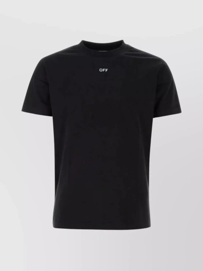 OFF-WHITE CONTRASTING PRINT CREW-NECK T-SHIRT