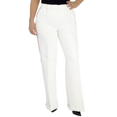 Off-white Contrasting Trim Tailored Trousers In White