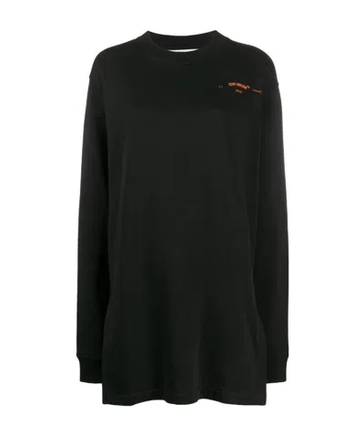 Off-white Coral-embroidered Oversized Jumper In Black