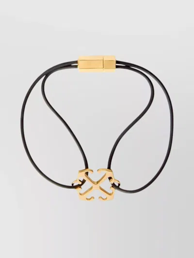 Off-white Cord Bracelet Gold Emblem