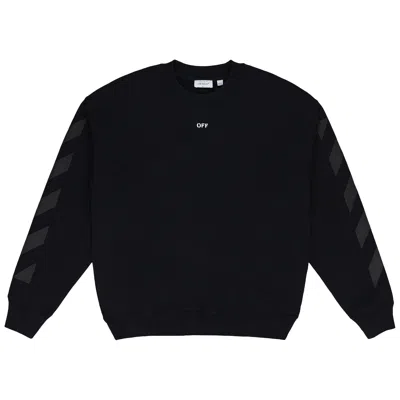 Pre-owned Off-white Cornely Diagonal Crewneck 'black' | Men's Size L